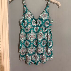 Beach House Teal and Pink Patterned One Piece